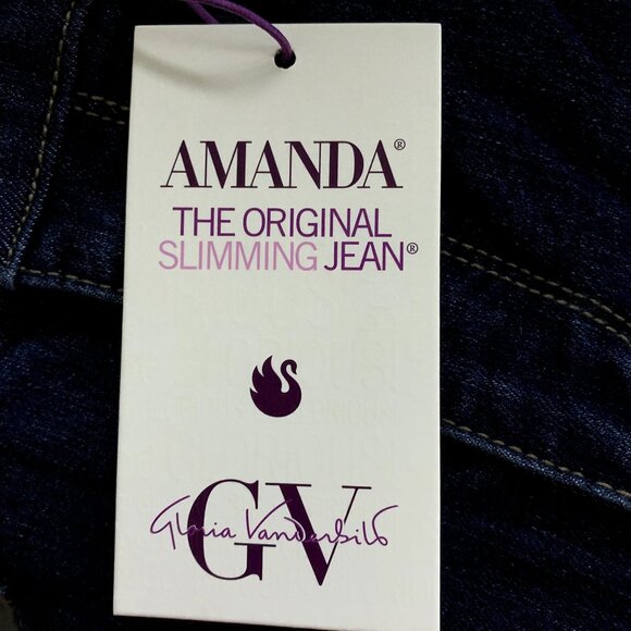 Gloria Vanderbilt Amanda Jeans Womens 8 Average Madison Dark Wash Magic Stretch - Picture 14 of 16